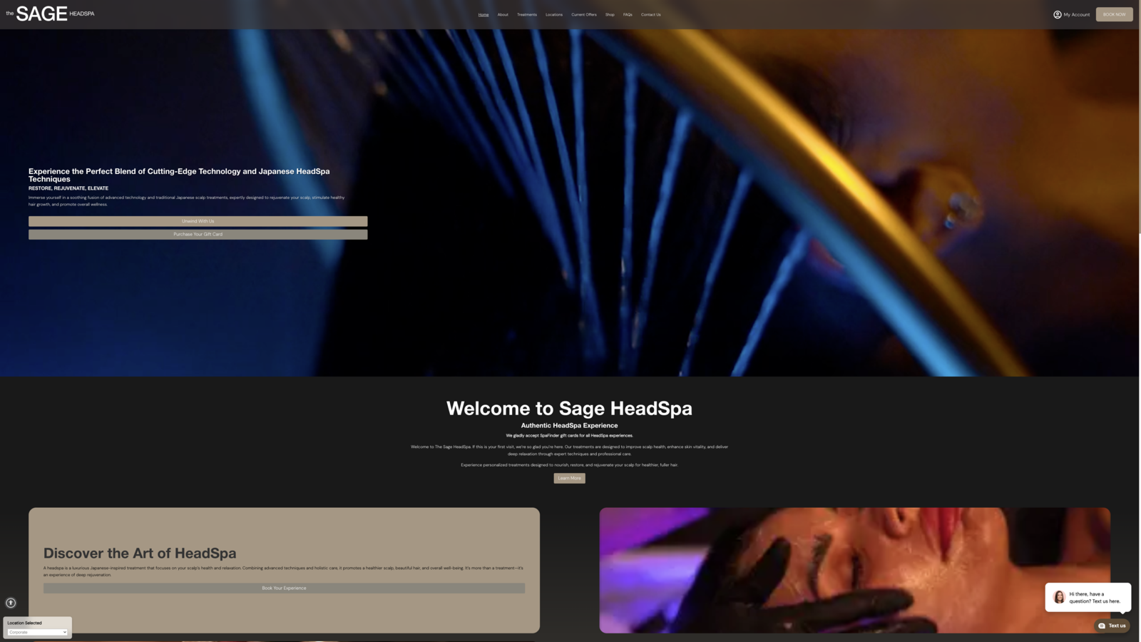 Sage HeadSpa — WordPress